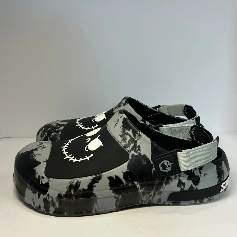 Disney Nightmare Before Christmas Jack Skellington Clogs Gray Black Mens 11 NEW